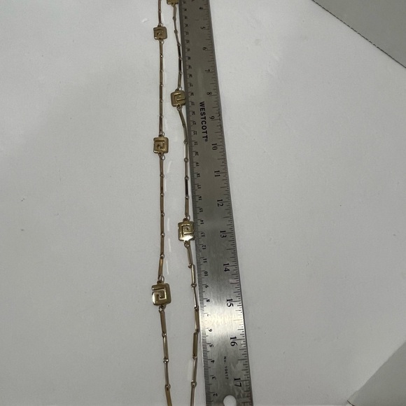 Gold Tone Elongated Bars  Necklace  with  G Monogram Design - 36 in. - Picture 3 of 3